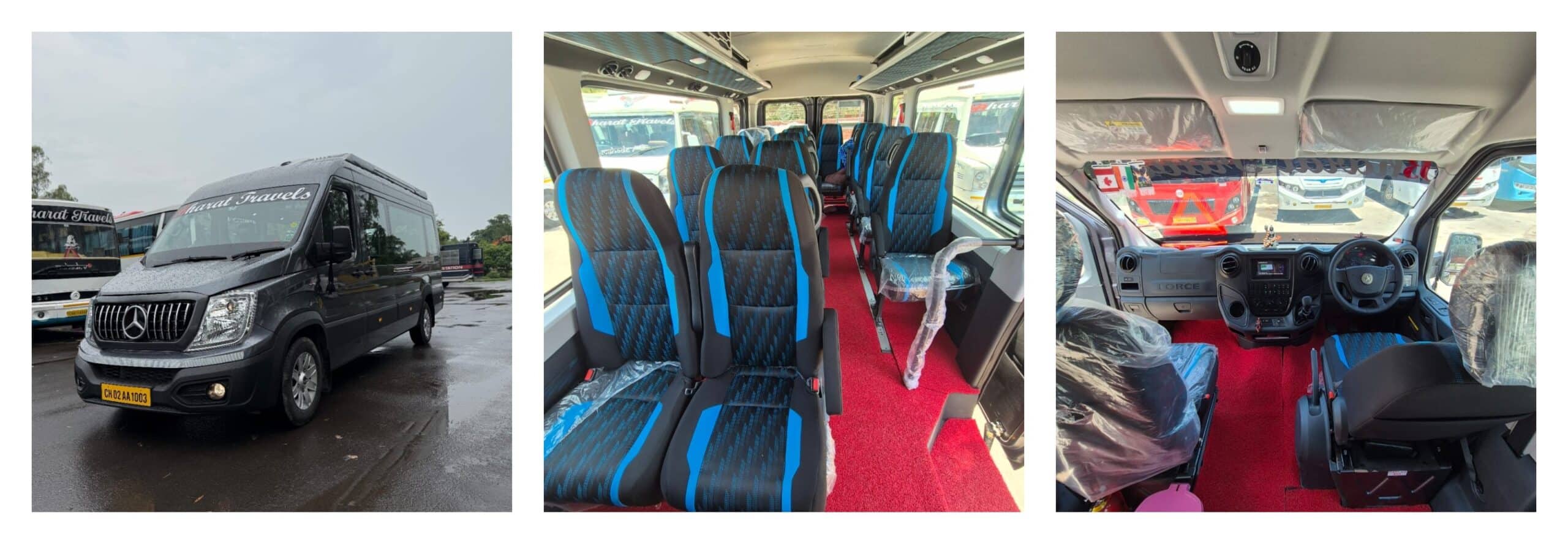 Force Urbania Luxury Van on Rent in Chandigarh - Bharat Travels Hallo Majra